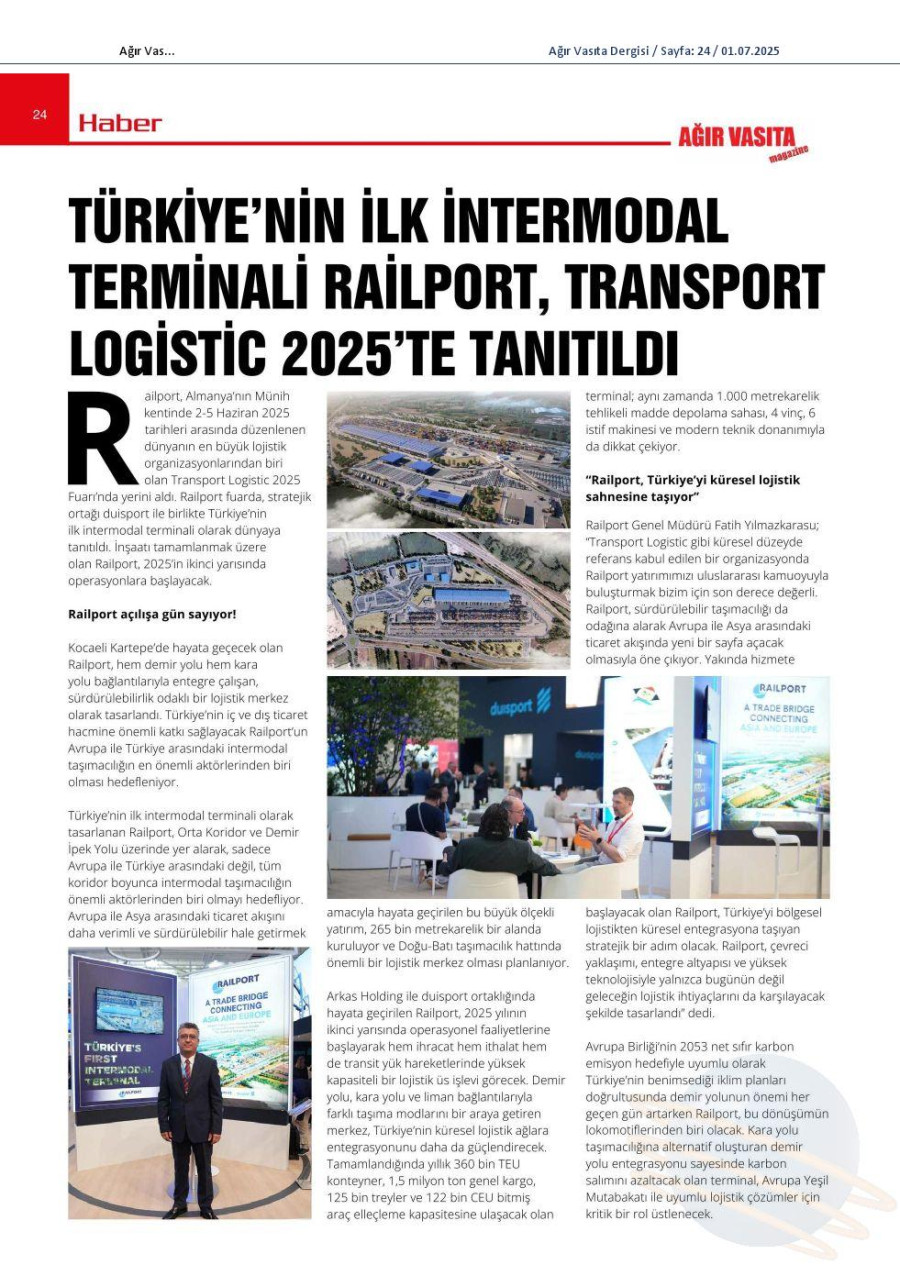 Türkiye'nin İlk Intermodal Terminali Railport, Transport Logistic 2025'te Tanıtıldı