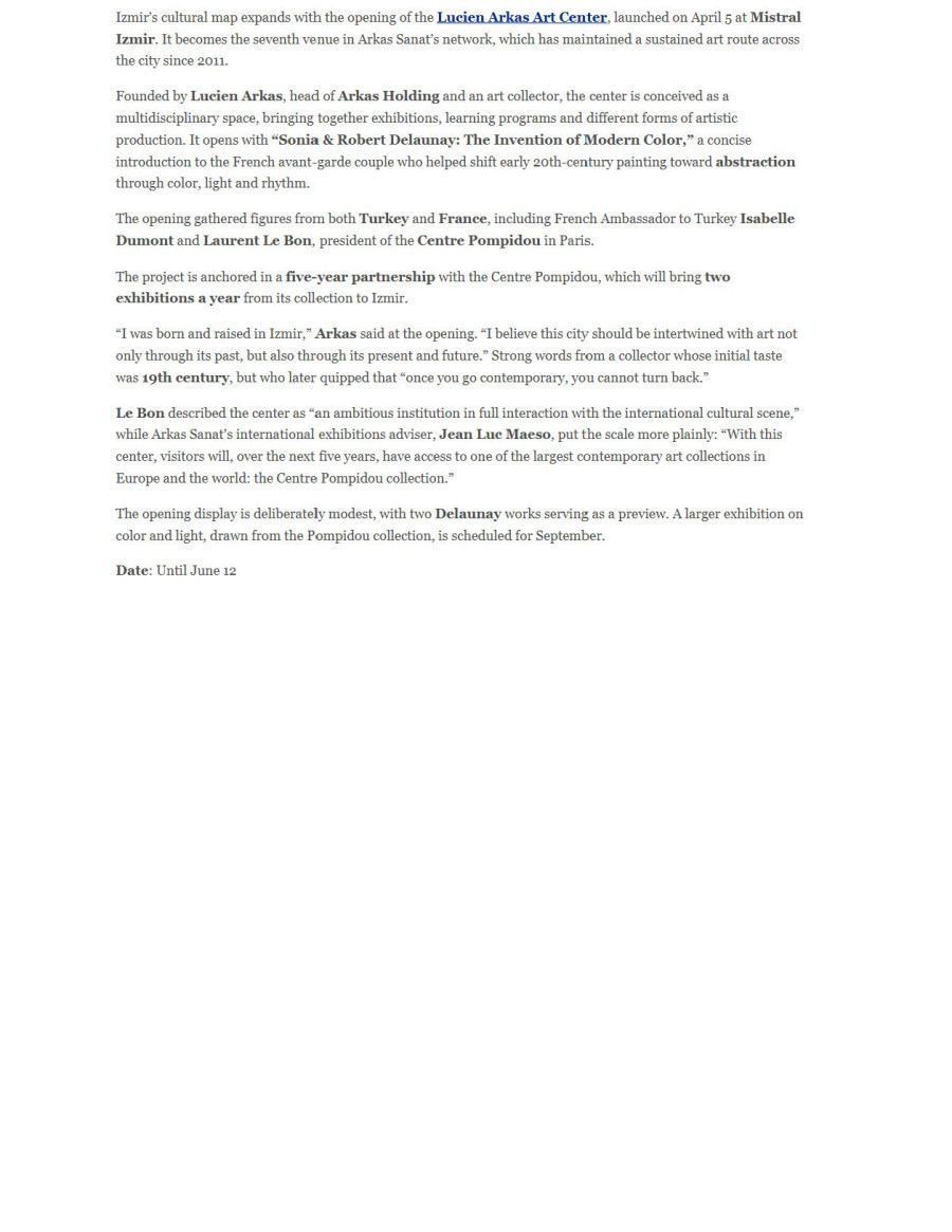 Izmir Opens New Art Center Backed By Centre Pompidou