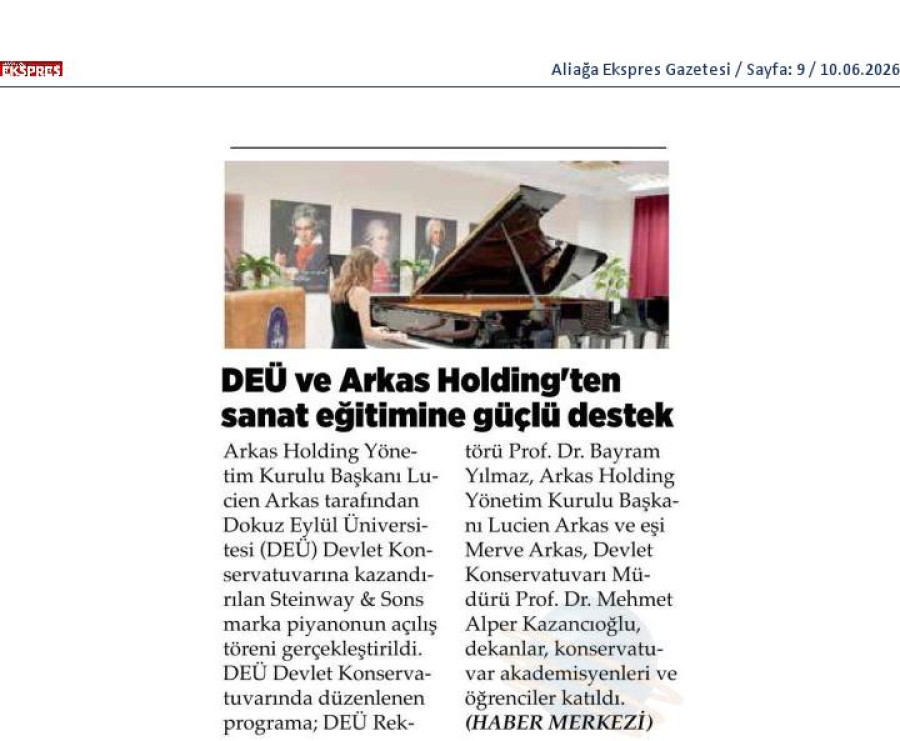 DEÜ Ve Arkas Holding'ten Sanat Eğitimine Güçlü Destek