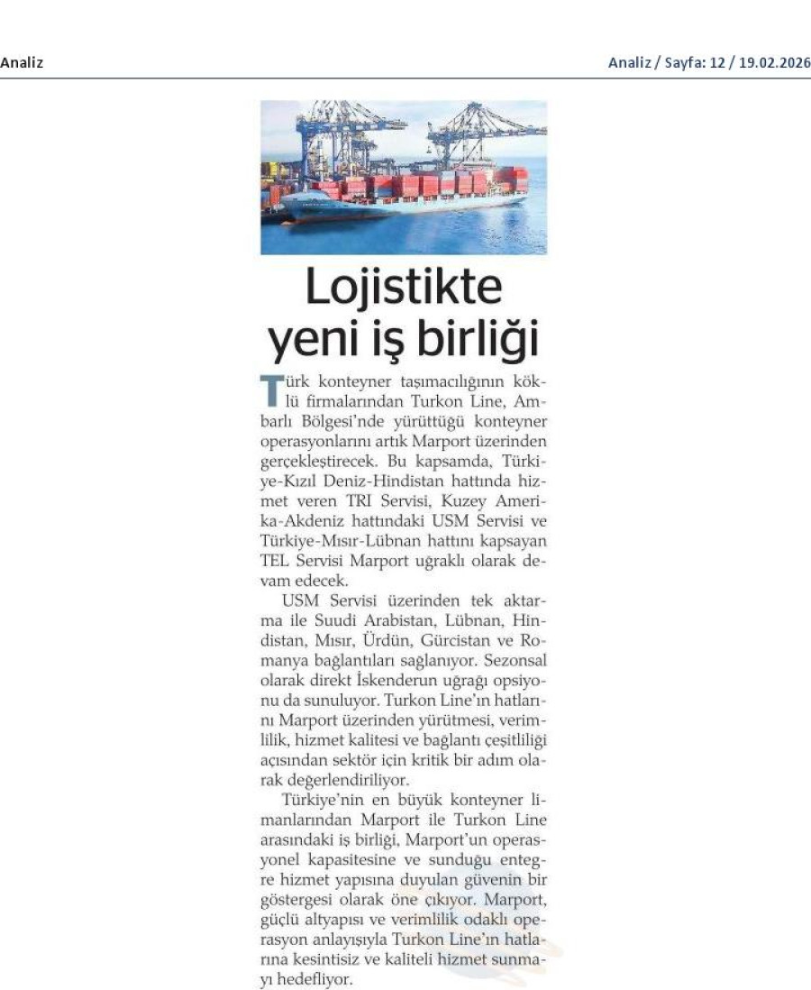 Lojistikte Yeni İş Birliği