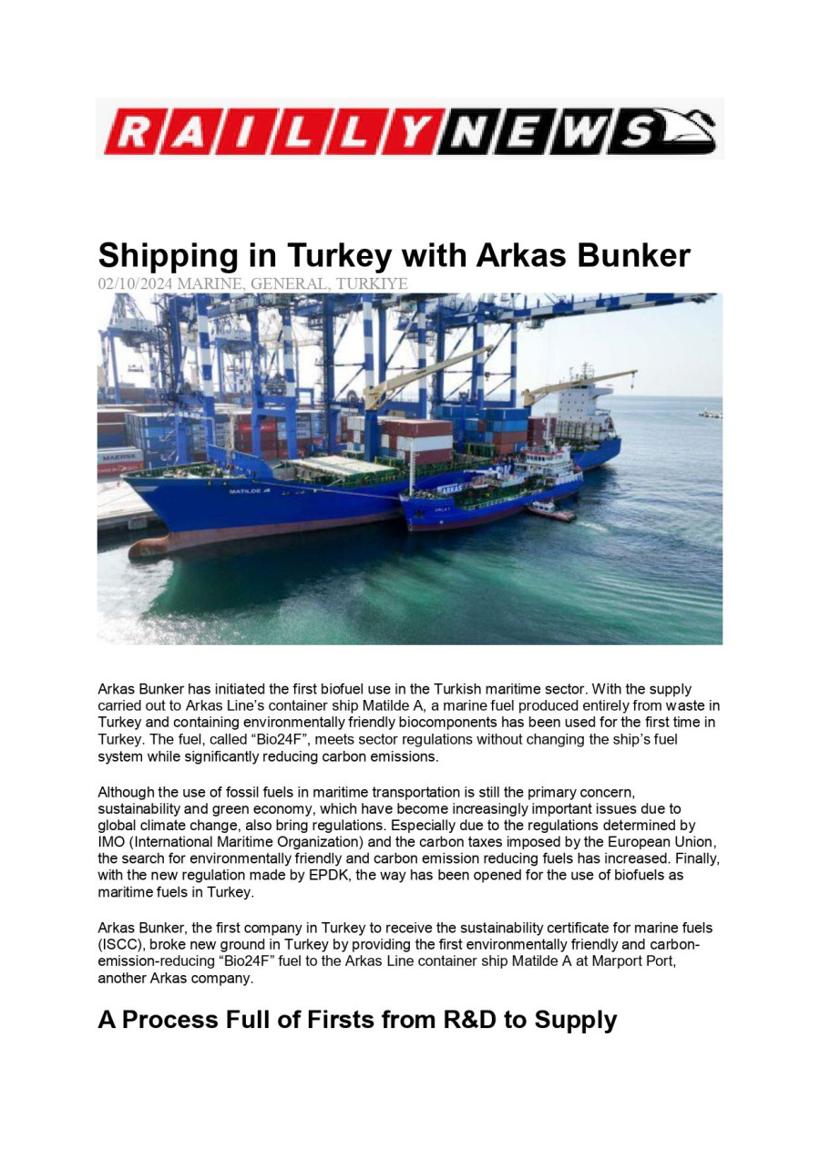 Shipping In Turkey With Arkas Bunker 