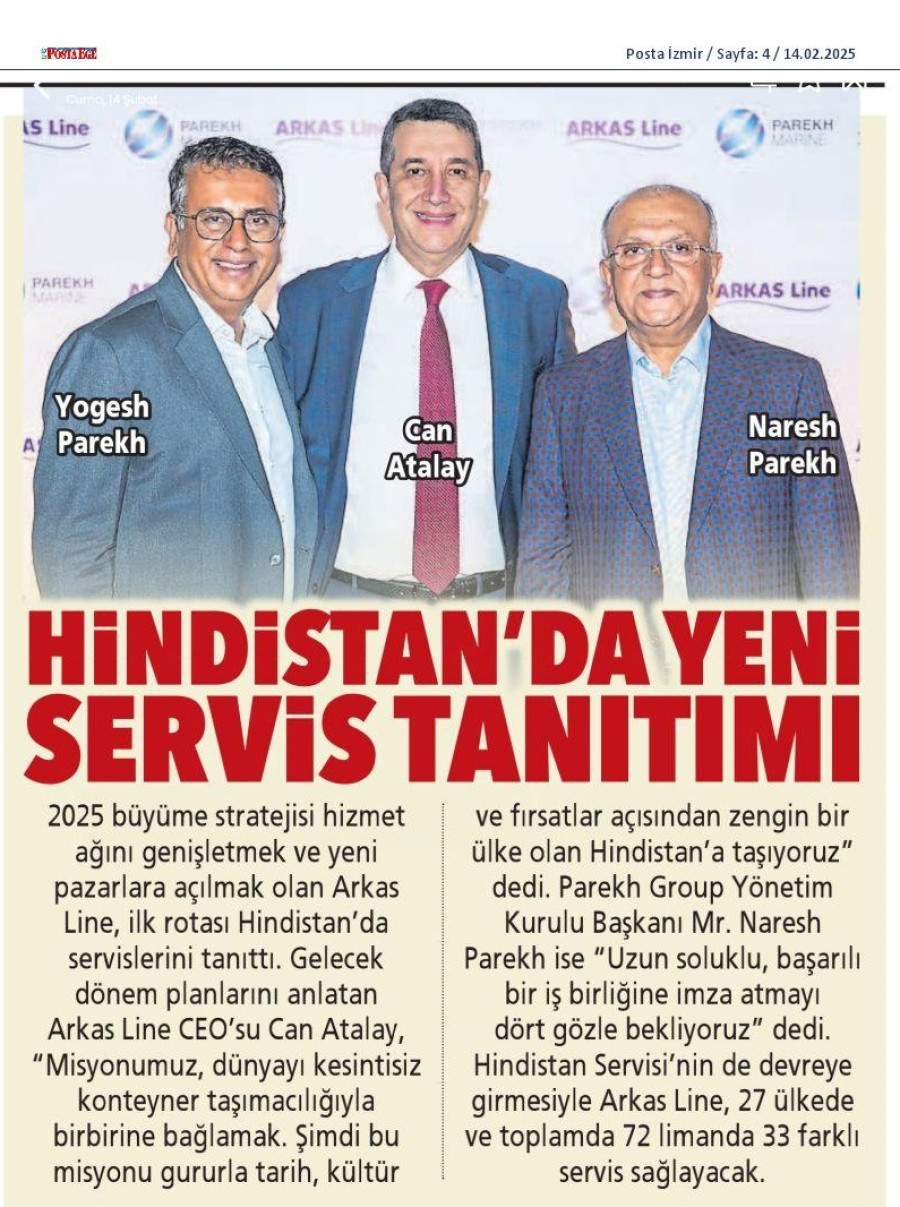 Hindistan'da yeni servis tanıtımı