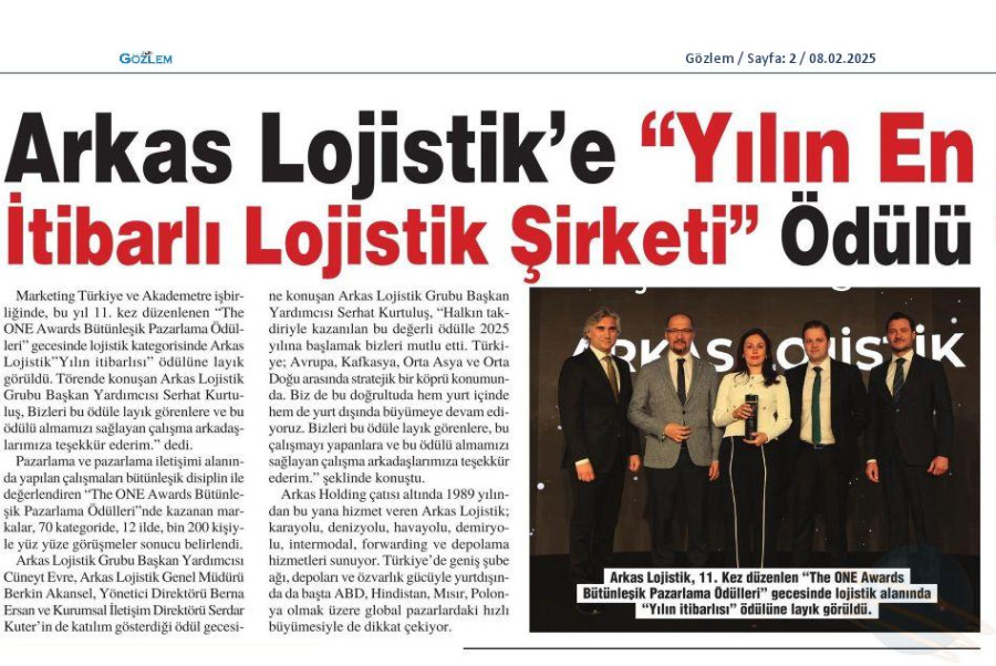 Arkas Lojistik'e 