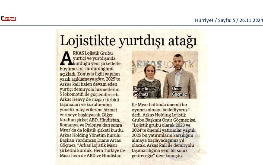 Lojistikte Yurtdışı Atağı