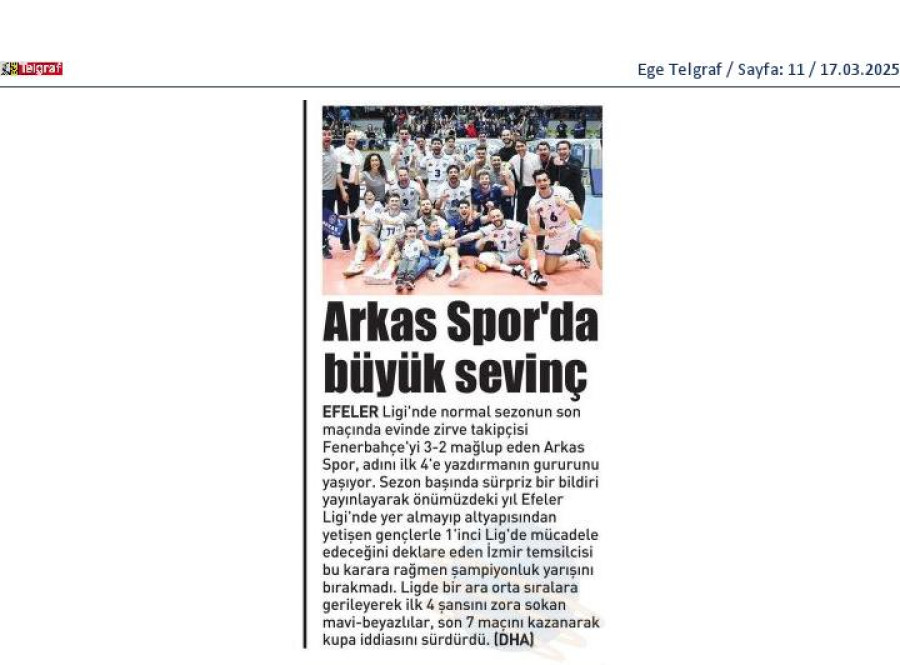 Arkas Spor'da büyük sevinç