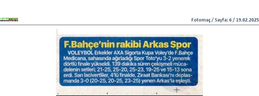 Fenerbahçe'nin rakibi Arkas Spor
