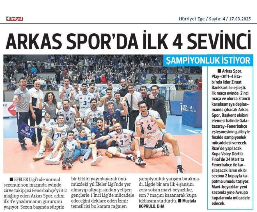 Arkas Spor'da İlk 4 sevinci 