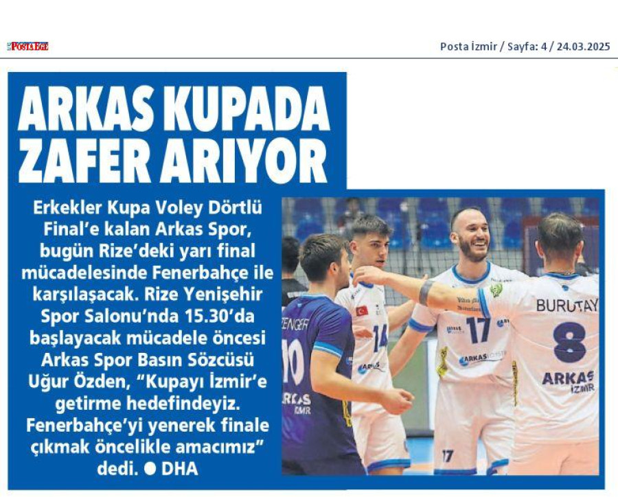 Arkas kupada zafer arıyor
