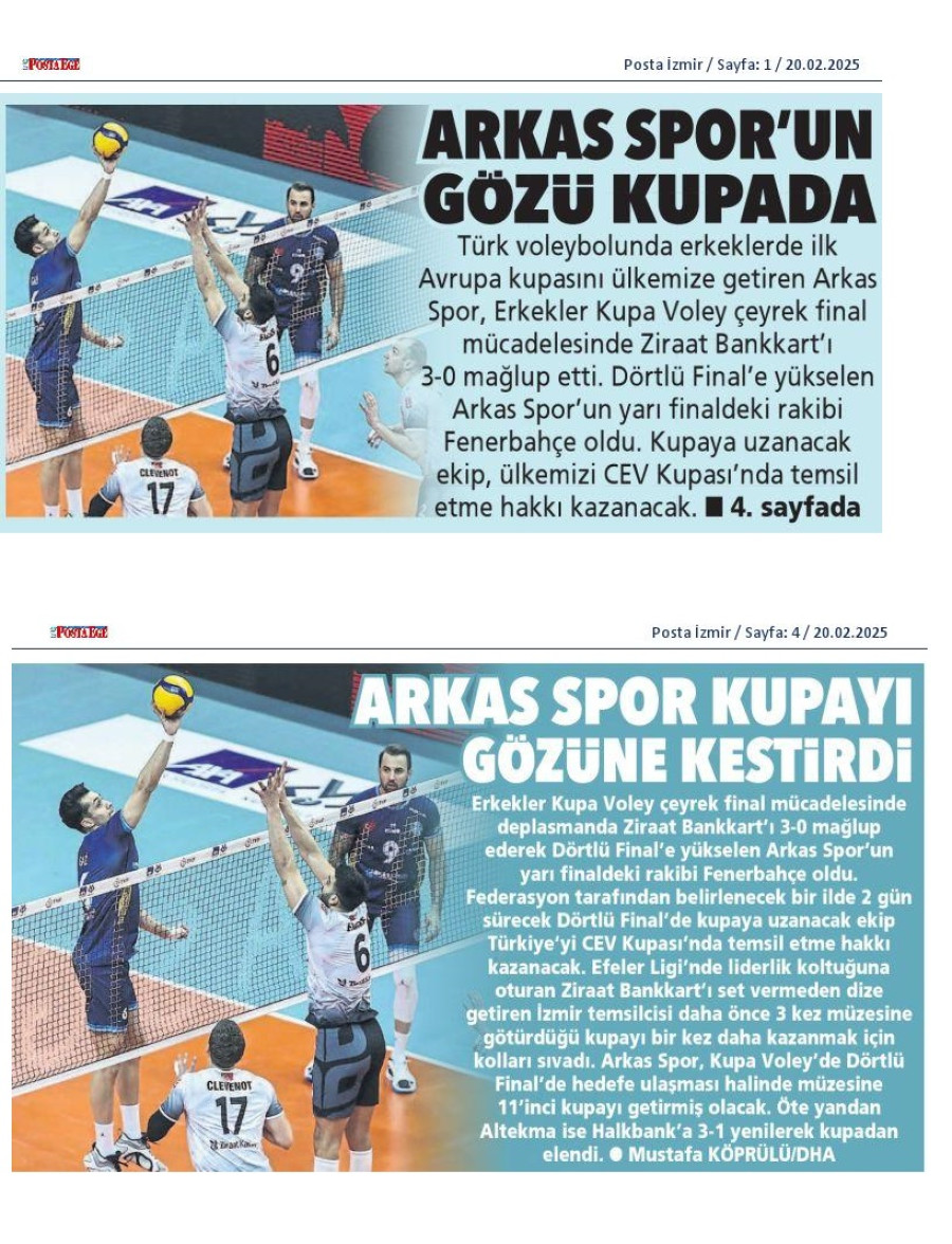 Arkas Spor'un gözü kupada