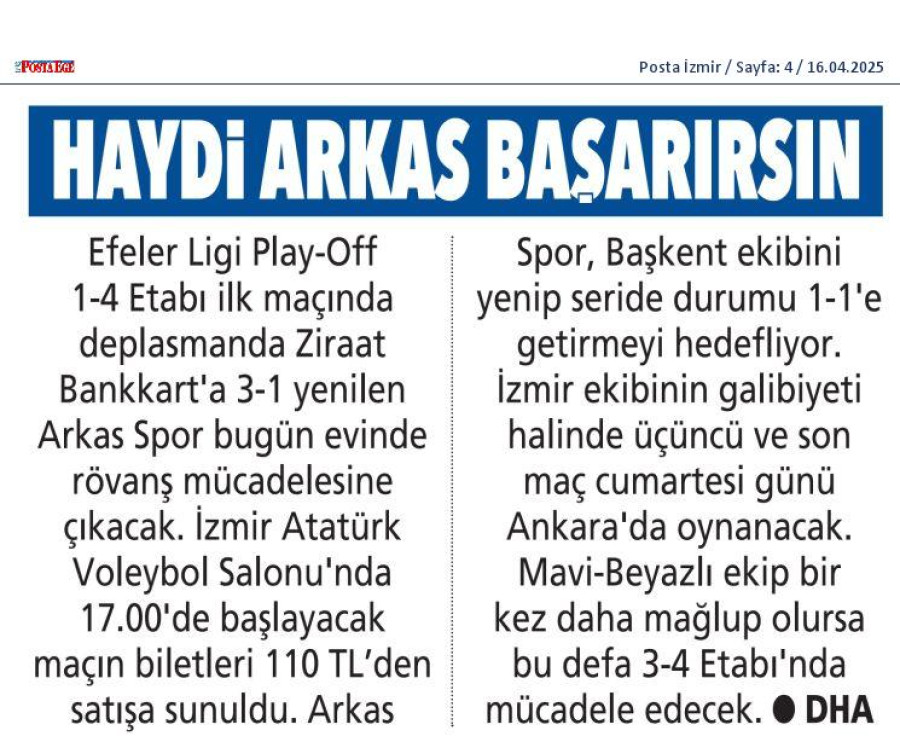 Haydi Arkas Başarırsın