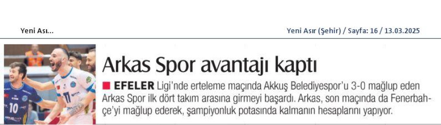 Arkas Spor avantajı kaptı