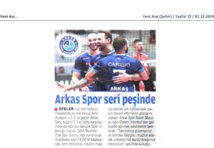 Arkas Spor seri peşinde
