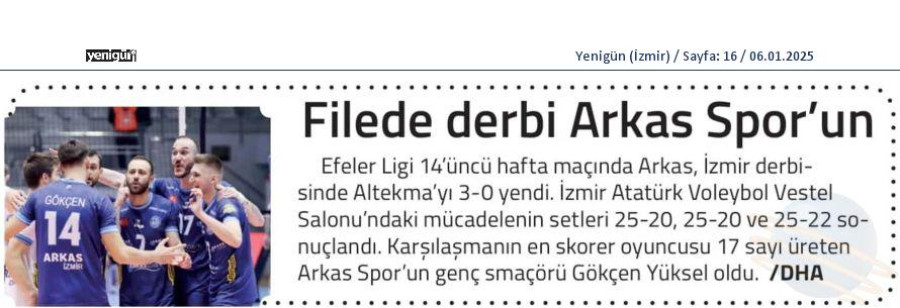 Filede derbi Arkas Spor'un