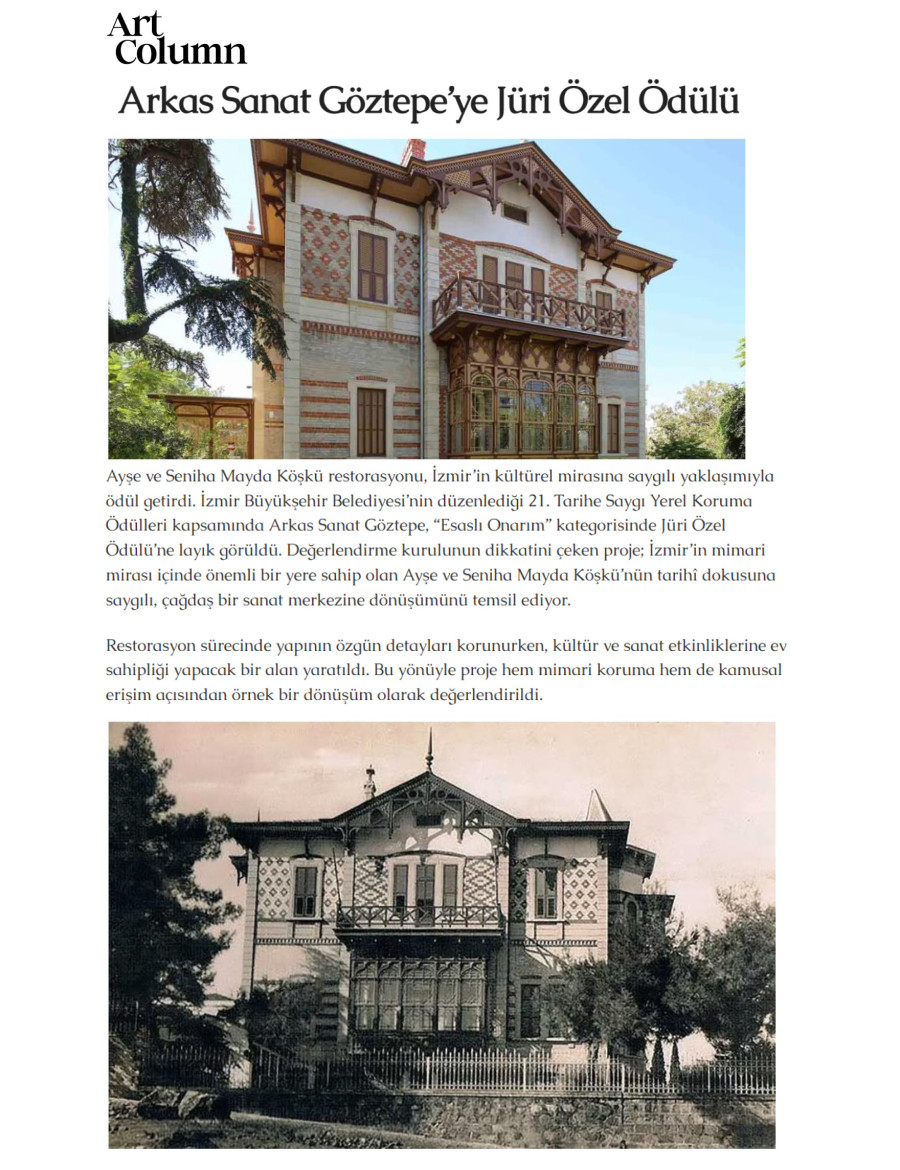 Arkas Sanat Göztepe’ye Jüri Özel Ödülü