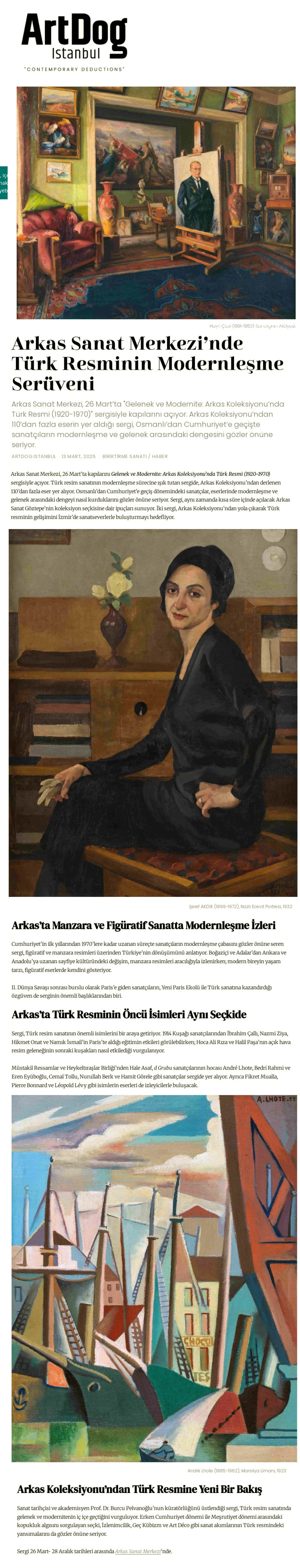 Arkas Sanat Merkezi'nde Türk Resminin Modernleşme Serüveni