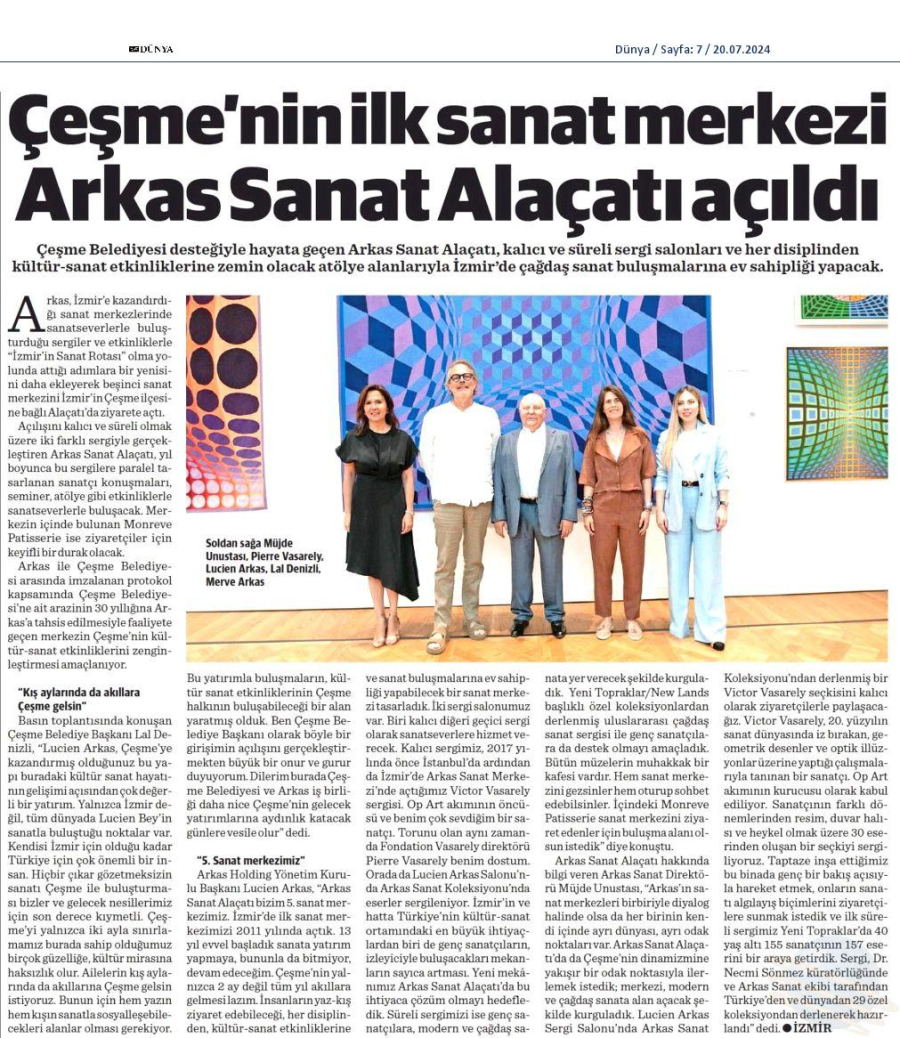 Çeşme'nin ilk sanat merkezi Arkas Sanat Alaçatı açıldı