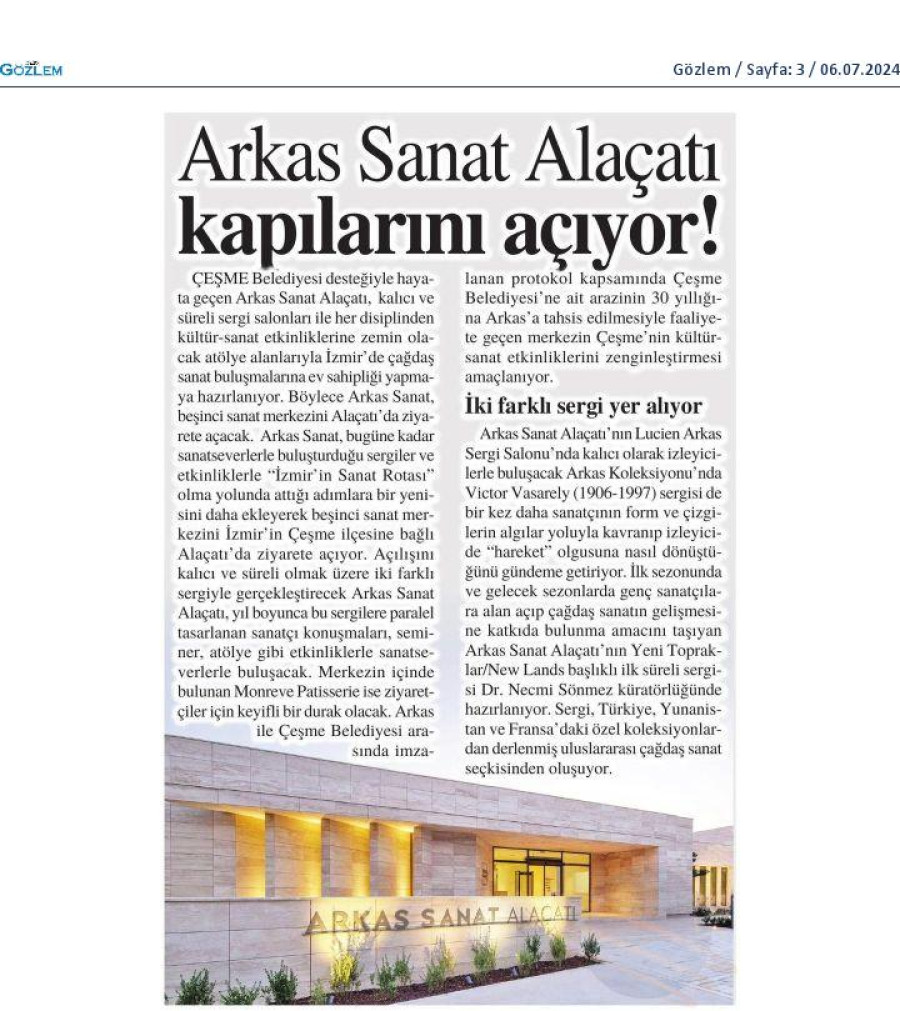 Arkas Sanat Alaçatı kapılarını açıyor!