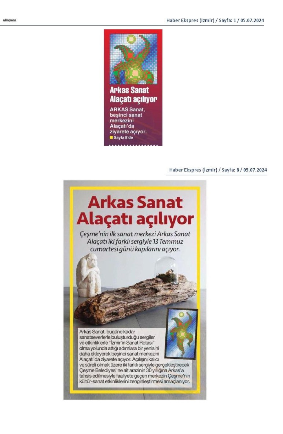 Arkas Sanat Alaçatı açılıyor