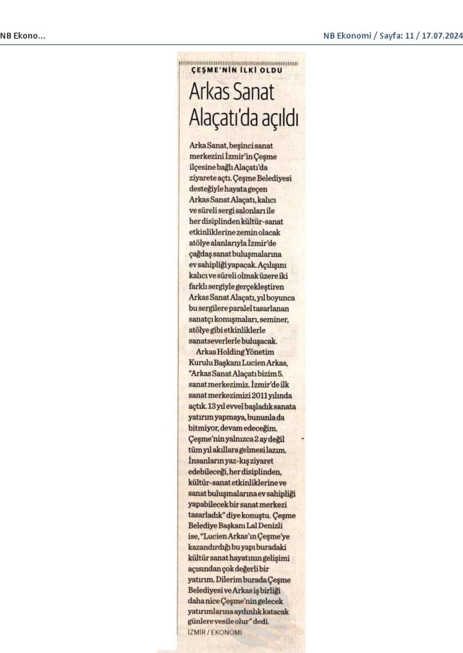 Arkas Sanat Alaçatı'da açıldı