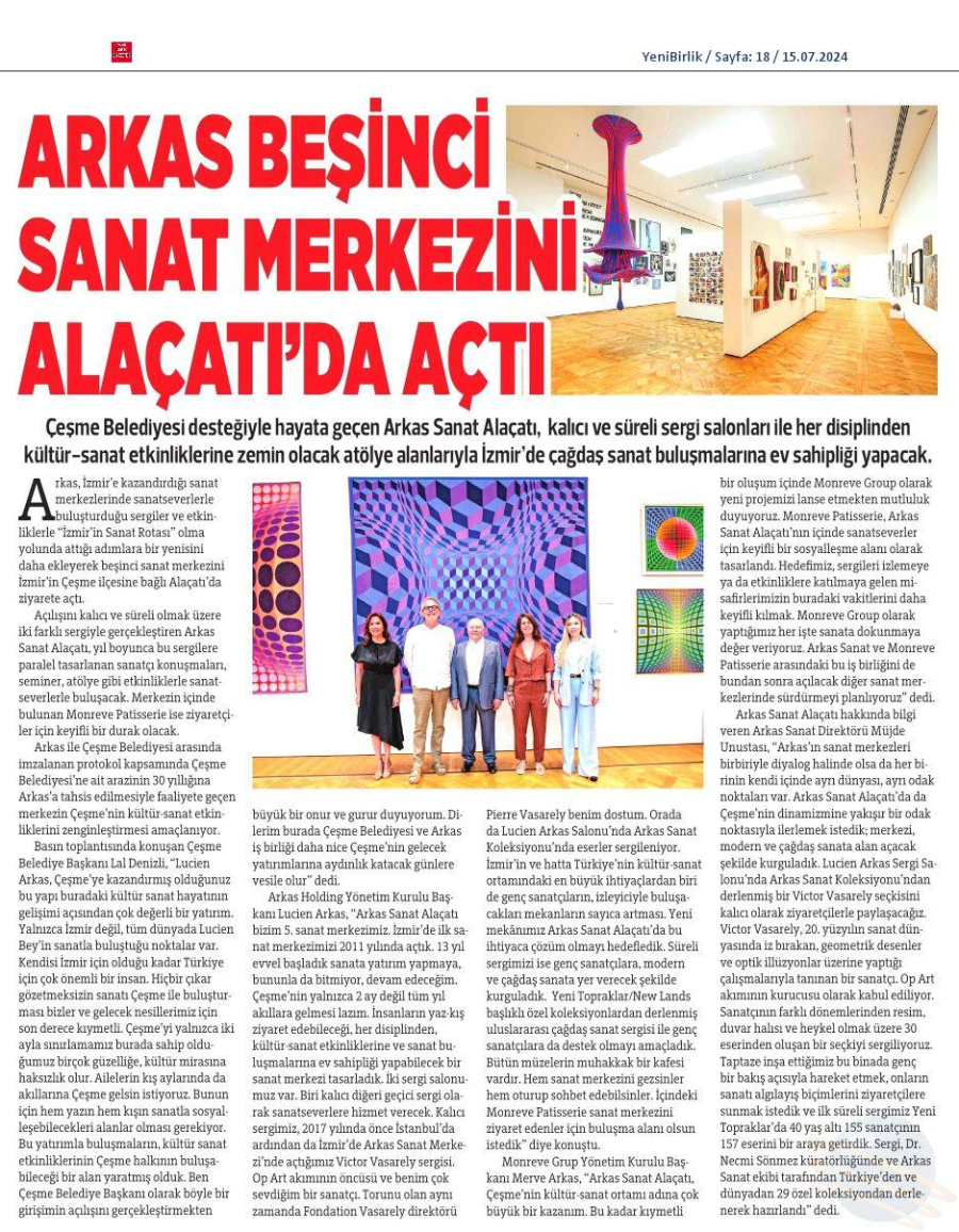 Arkas Beşinci sanat merkezini Alaçatı'da açtı