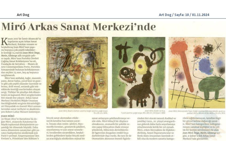 Miro Arkas Sanat Merkezi'nde