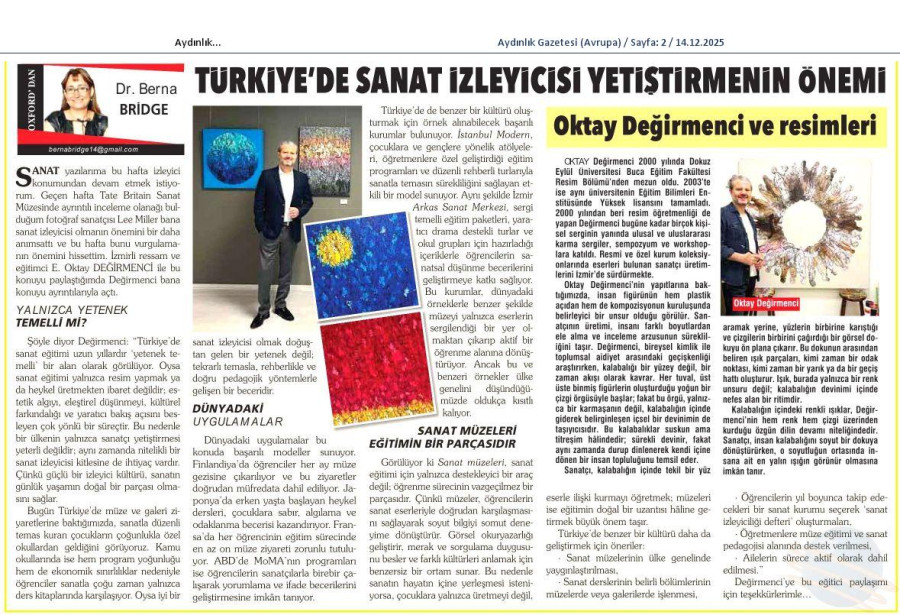 Türkiye'de Sanat İzleyicisi Yetiştirmenin Önemi