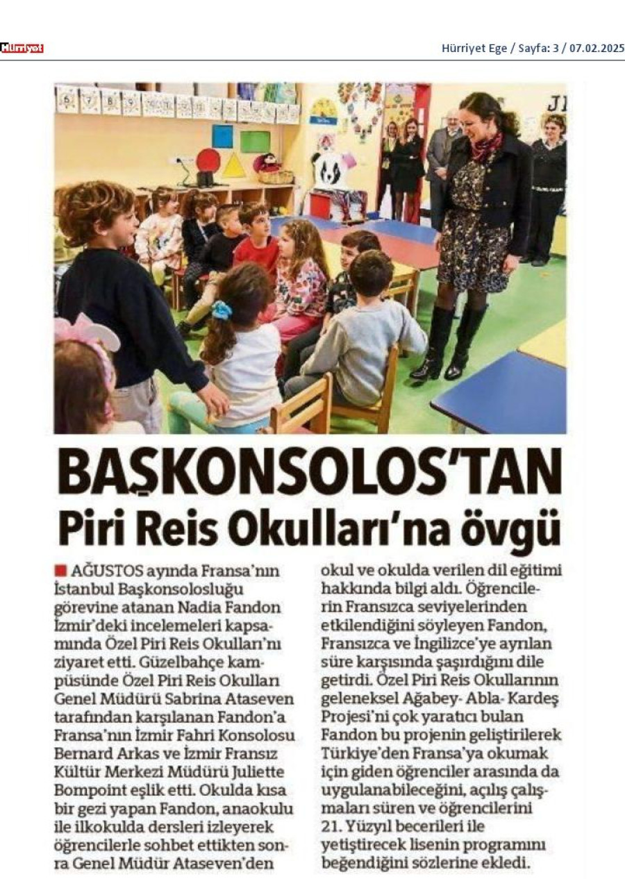 Başkonsolos'tan Piri Reis Okulları'na Övgü