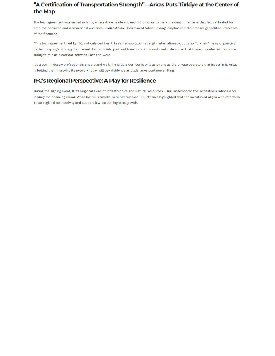 Arkas Is Doubling Down on Türkiye’s Strategic Transport Corridor