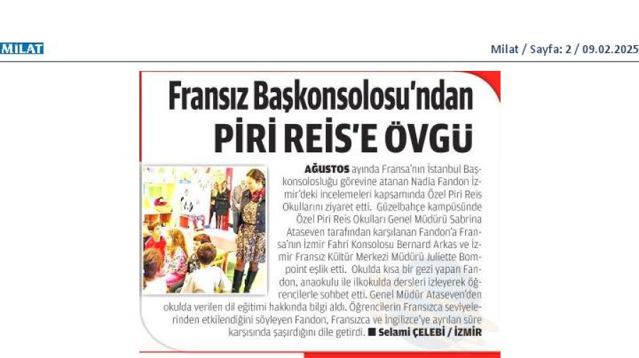 Fransız Başkonsolosu'ndan Piri Reis'e övgü 
