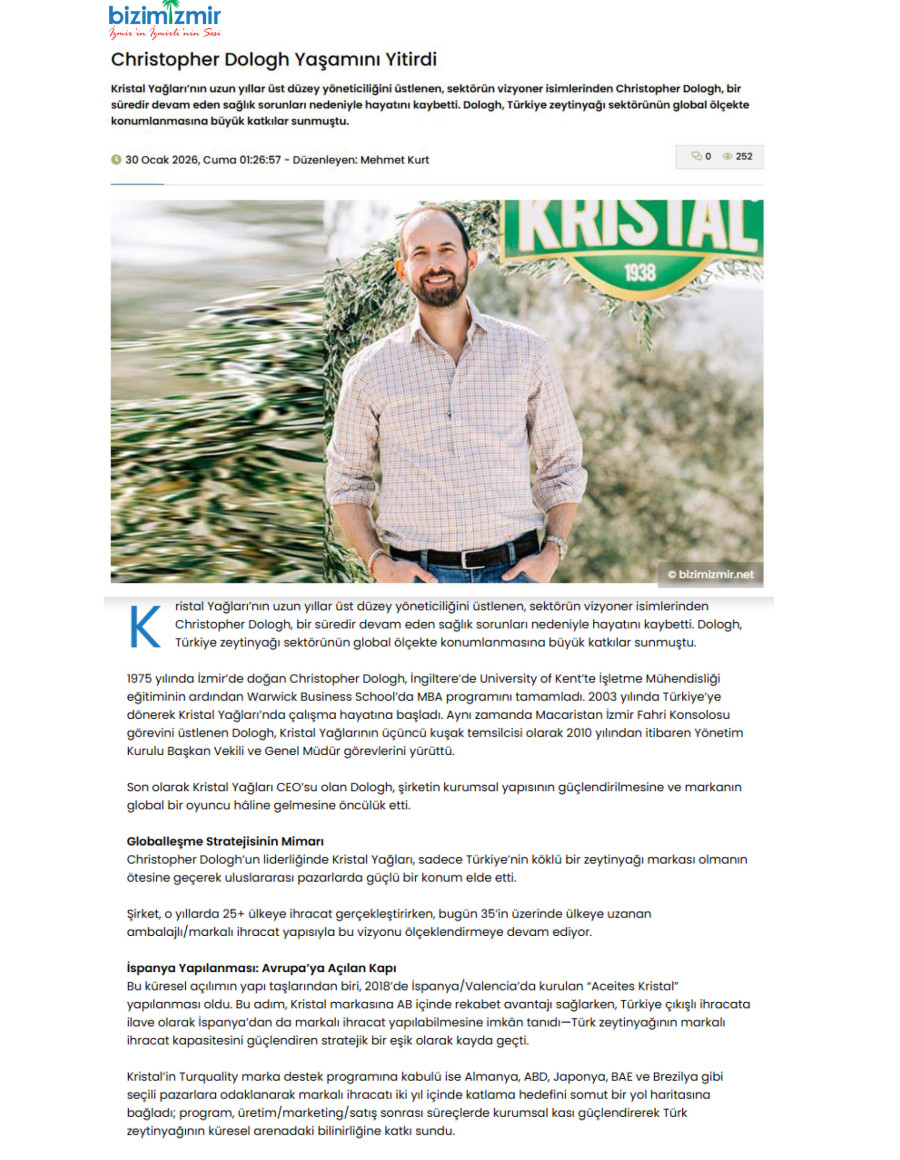 Christopher Dologh Yaşamını Yitirdi