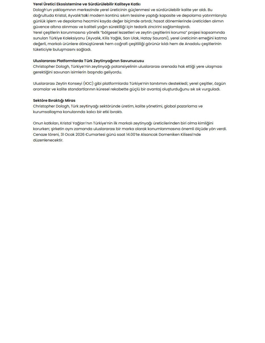 Christopher Dologh Yaşamını Yitirdi