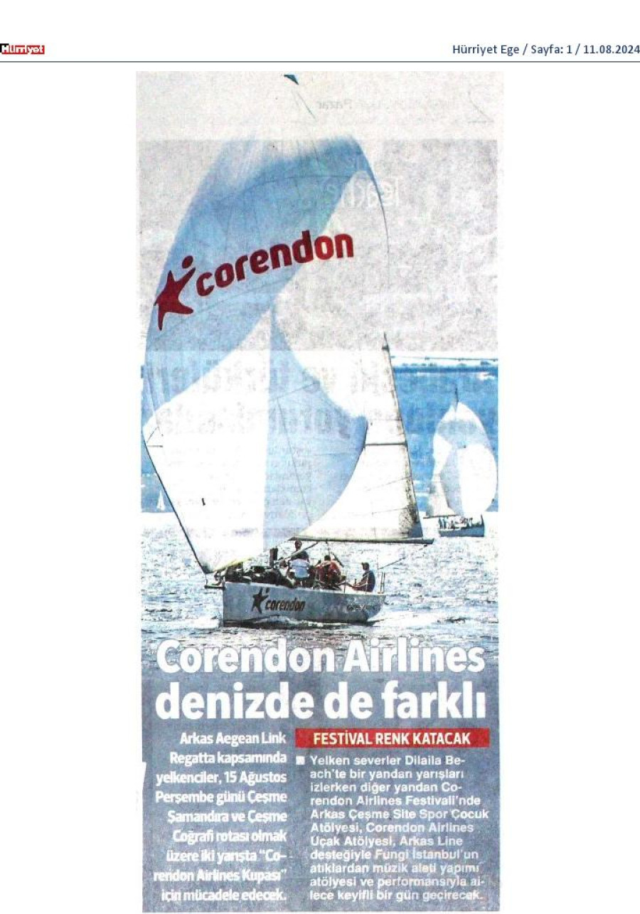 Corendon Airlines denizde de farklı