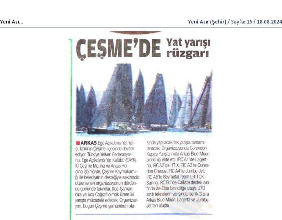 Çeşme'de yelken yarışı rüzgarı