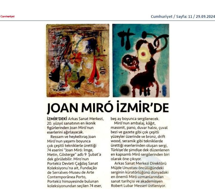 Joan Miro İzmir'de 