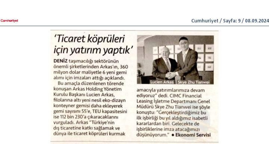 Ticaret Köprüleri İçin Yatırım Yaptık