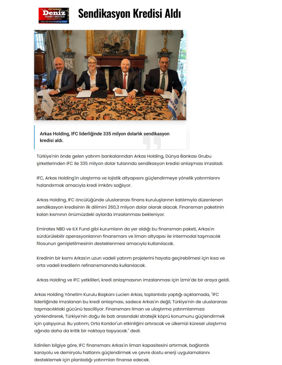 Sendikasyon Kredisi Aldı