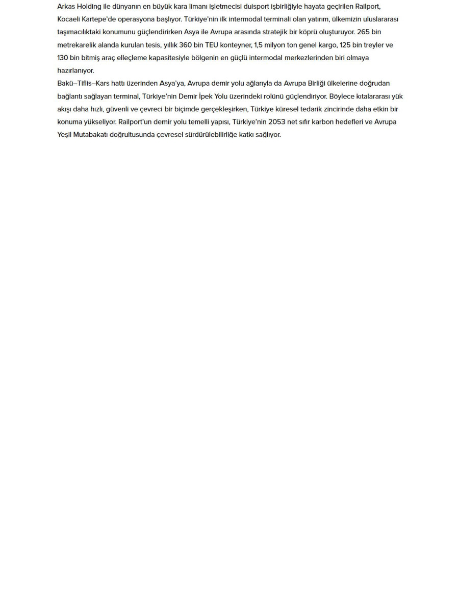 Arkas Holding Liman ve Terminal İşletmeleri Grubu: Türkiye’nin Lojistik Dönüşümüne Yön Veriyor