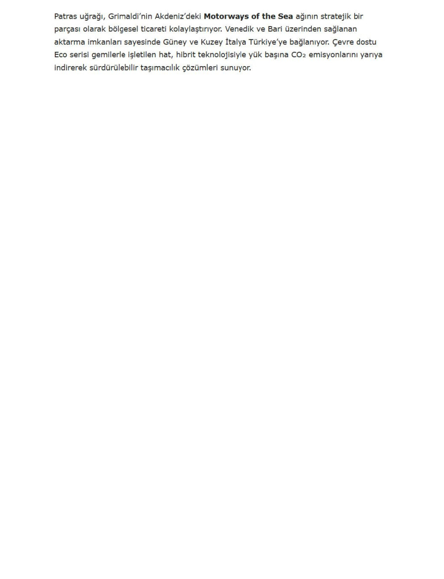 Grimaldi Group’tan Trieste Hattına Dördüncü Gemi