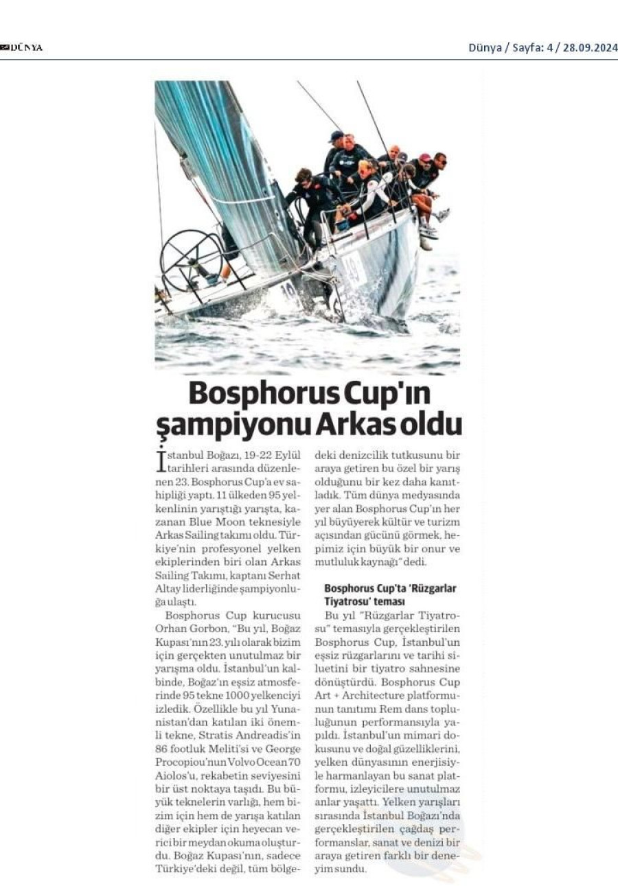 Bosphorus Cup'un Şampiyonu Arkas Oldu 