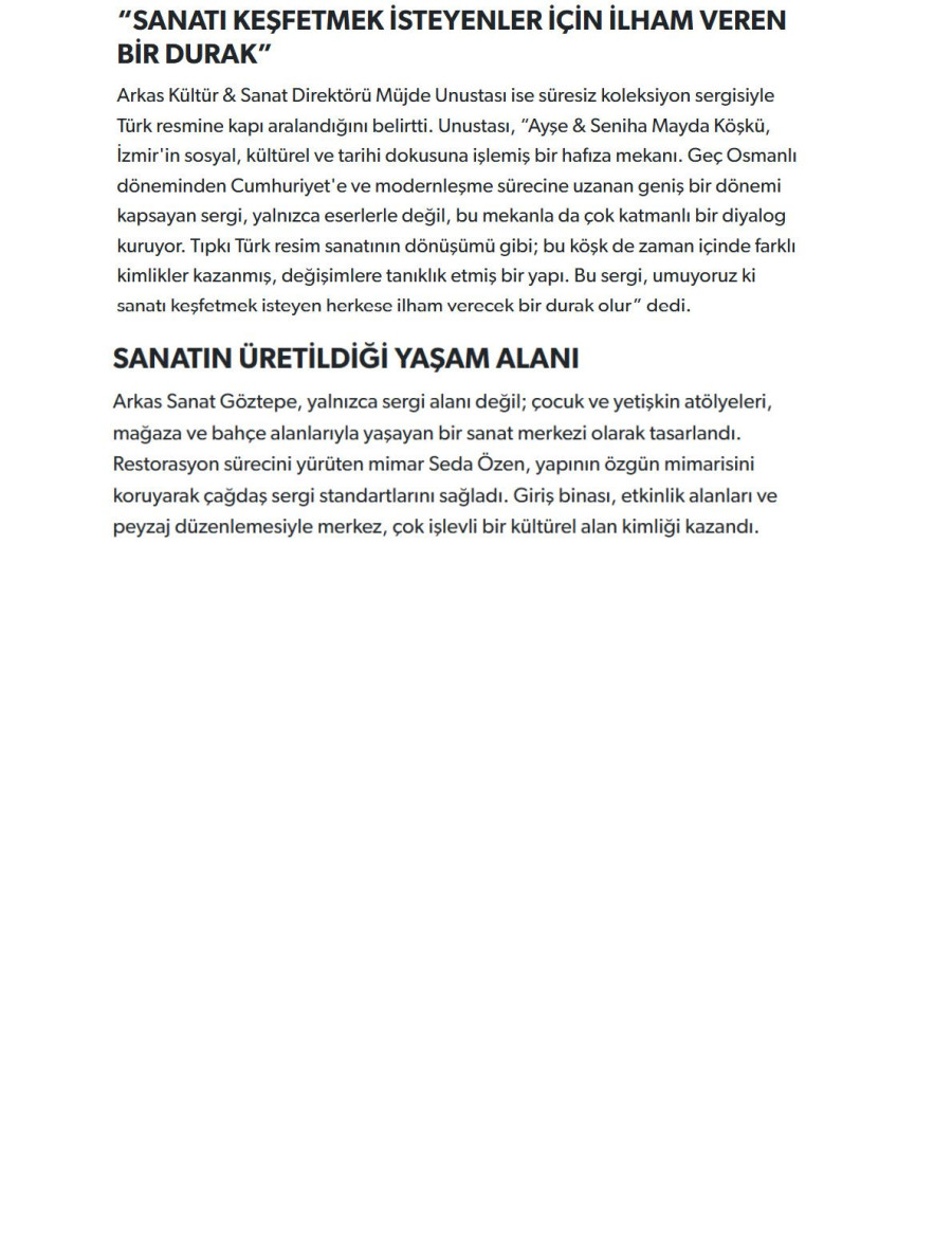 Arkas Sanat Göztepe Kapılarını Sanatseverlere Açtı