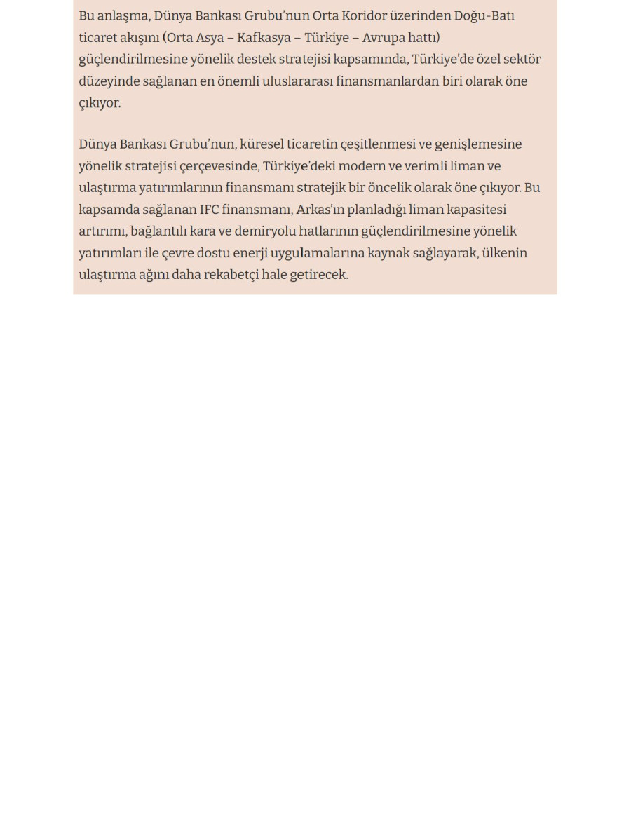 Arkas’a 335 Milyon Dolarlık Sendikasyon Kredisi