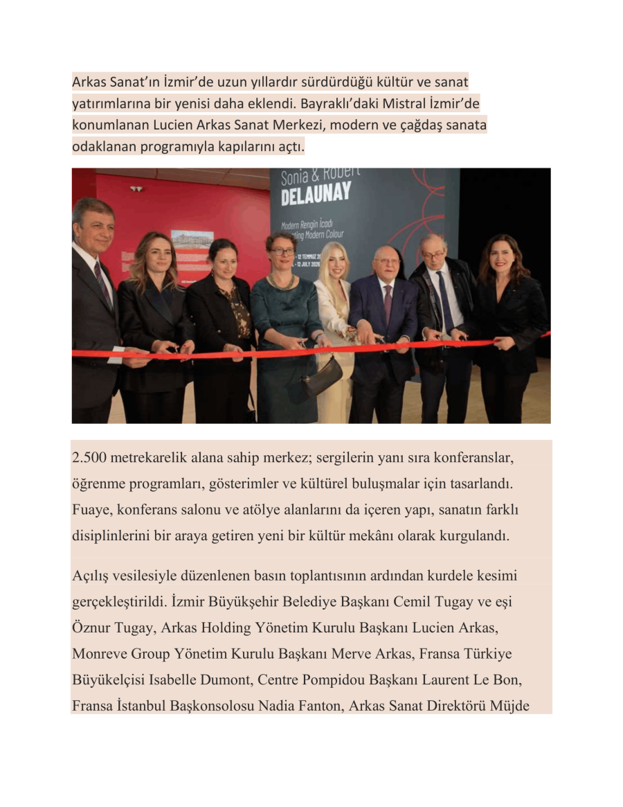 Lucien Arkas Sanat Merkezi Kapılarını Açtı