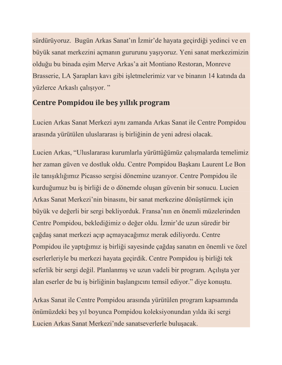 Lucien Arkas Sanat Merkezi Kapılarını Açtı