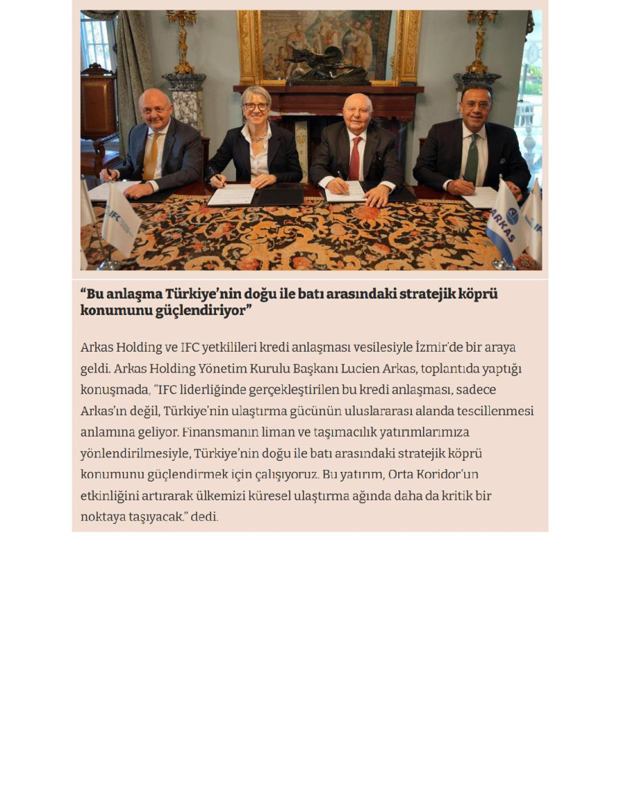 Arkas’a 335 Milyon Dolarlık Sendikasyon Kredisi