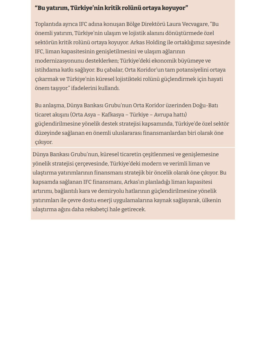 Arkas’a 335 Milyon Dolarlık Sendikasyon Kredisi