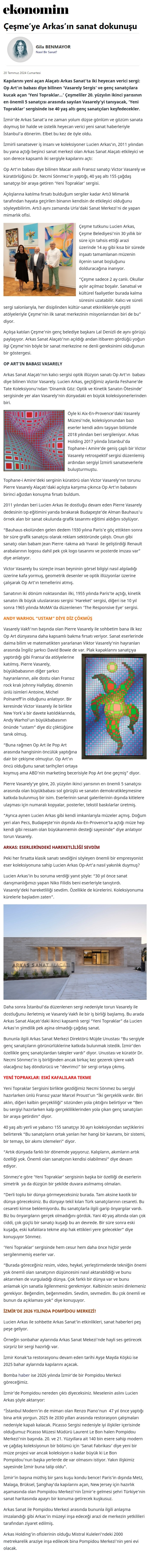Çeşme'ye Arkas'ın sanat dokunuşu