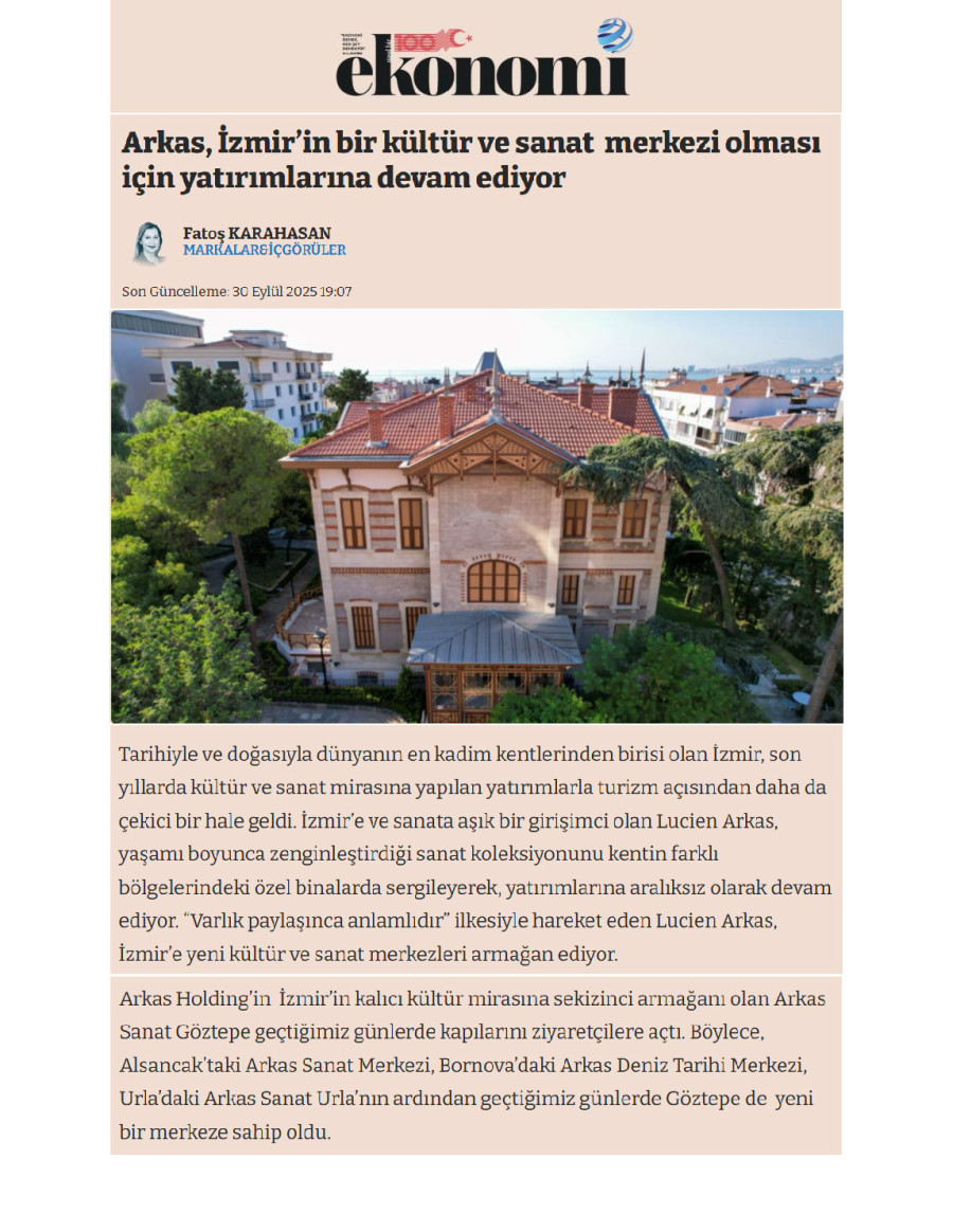 Arkas İzmir’in Kültür Sanat  Merkezi Olması İçin Yatırımlarına Devam Ediyor 