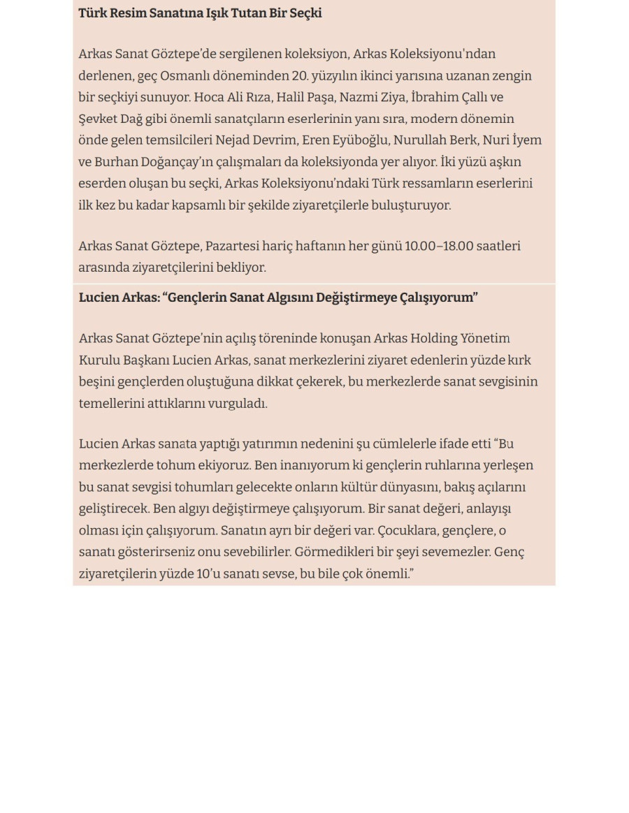 Arkas İzmir’in Kültür Sanat  Merkezi Olması İçin Yatırımlarına Devam Ediyor 