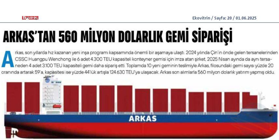 Arkas'tan 560 Milyon Dolarlık Gemi Siparişi 