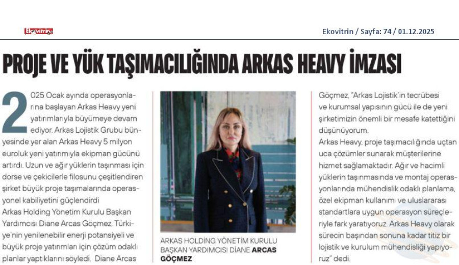 Proje Ve Yük Taşımacılığında Arkas Heavy İmzası